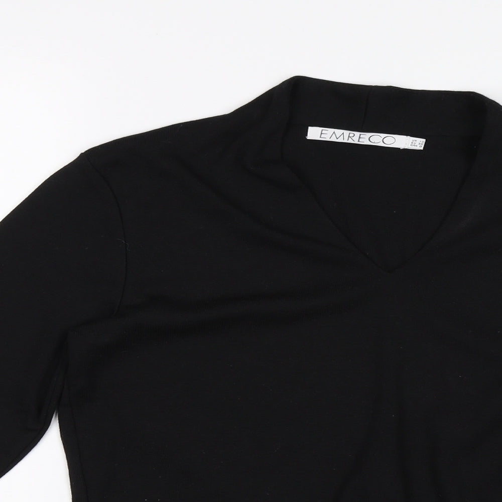 Emreco Womens Black   Jersey T-Shirt Size 12