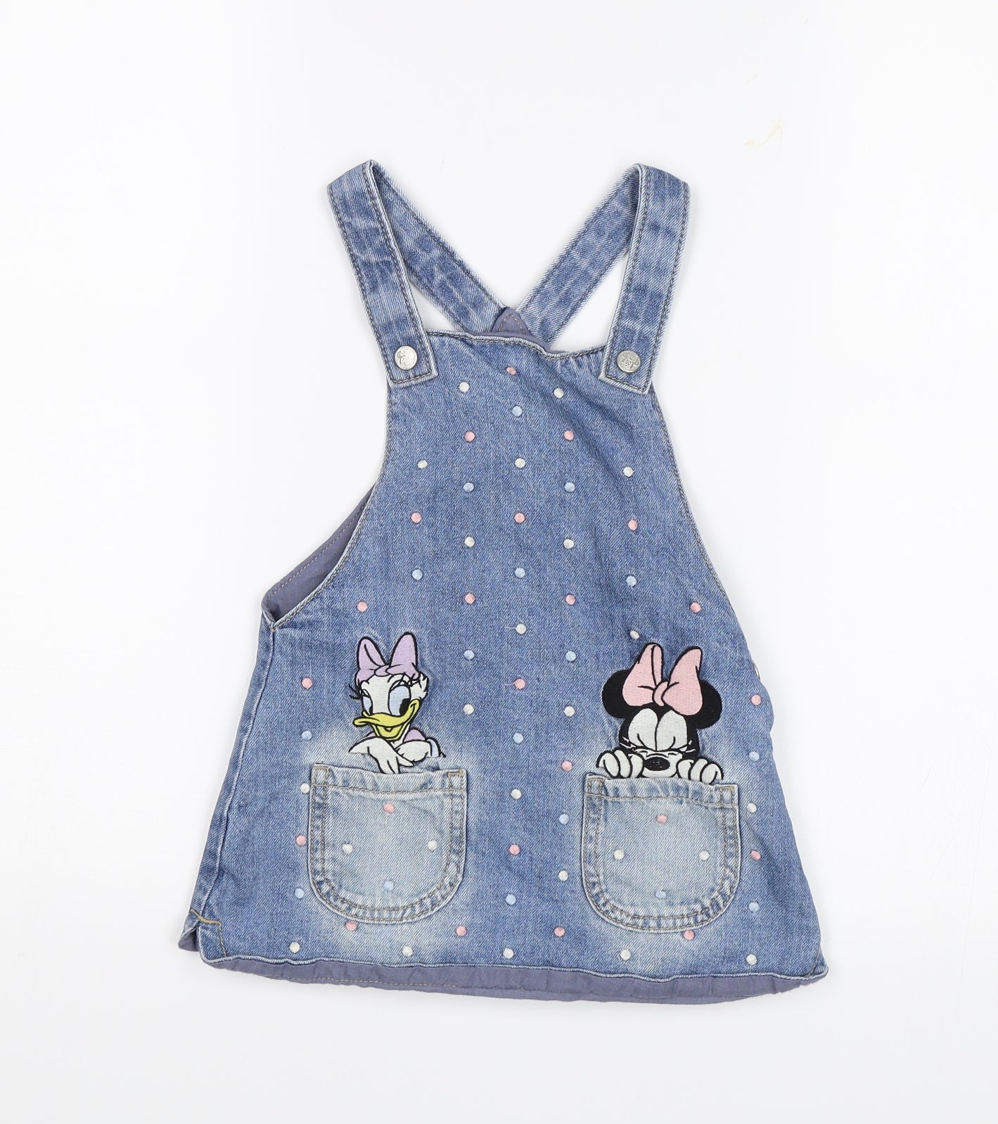 Preworn Girls Blue   Dungaree One-Piece Size 2-3 Years  - Disney