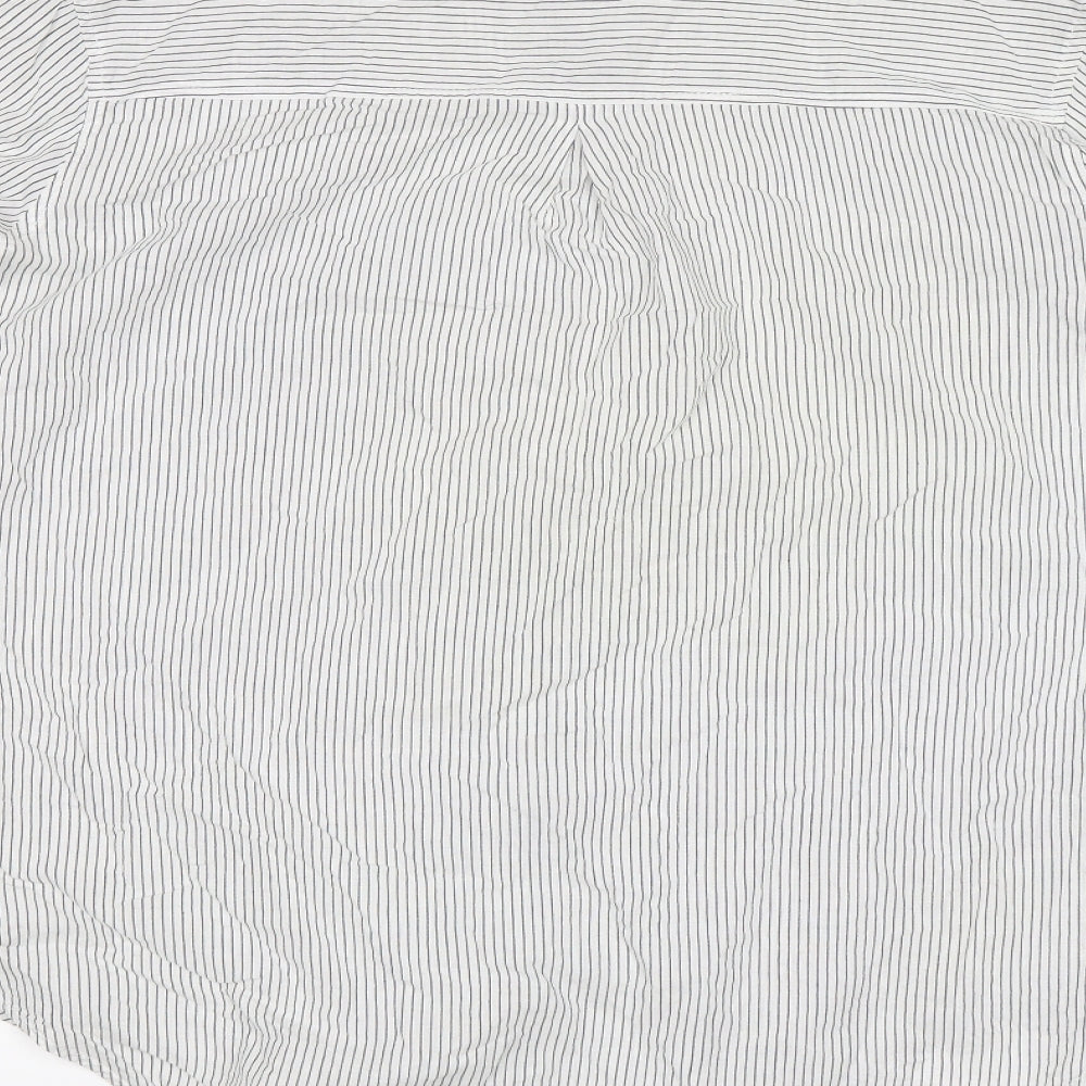 Atmosphere Womens White Striped  Basic Button-Up Size 10