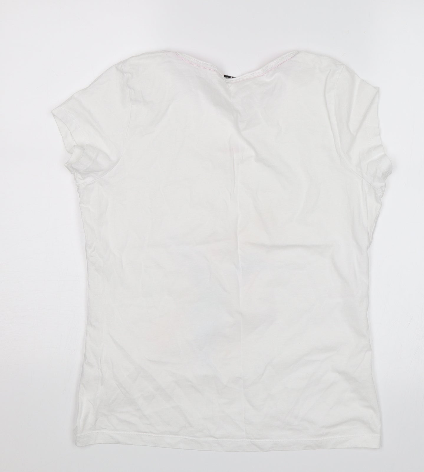 TU Womens White   Basic T-Shirt Size 12  - Fly away with me
