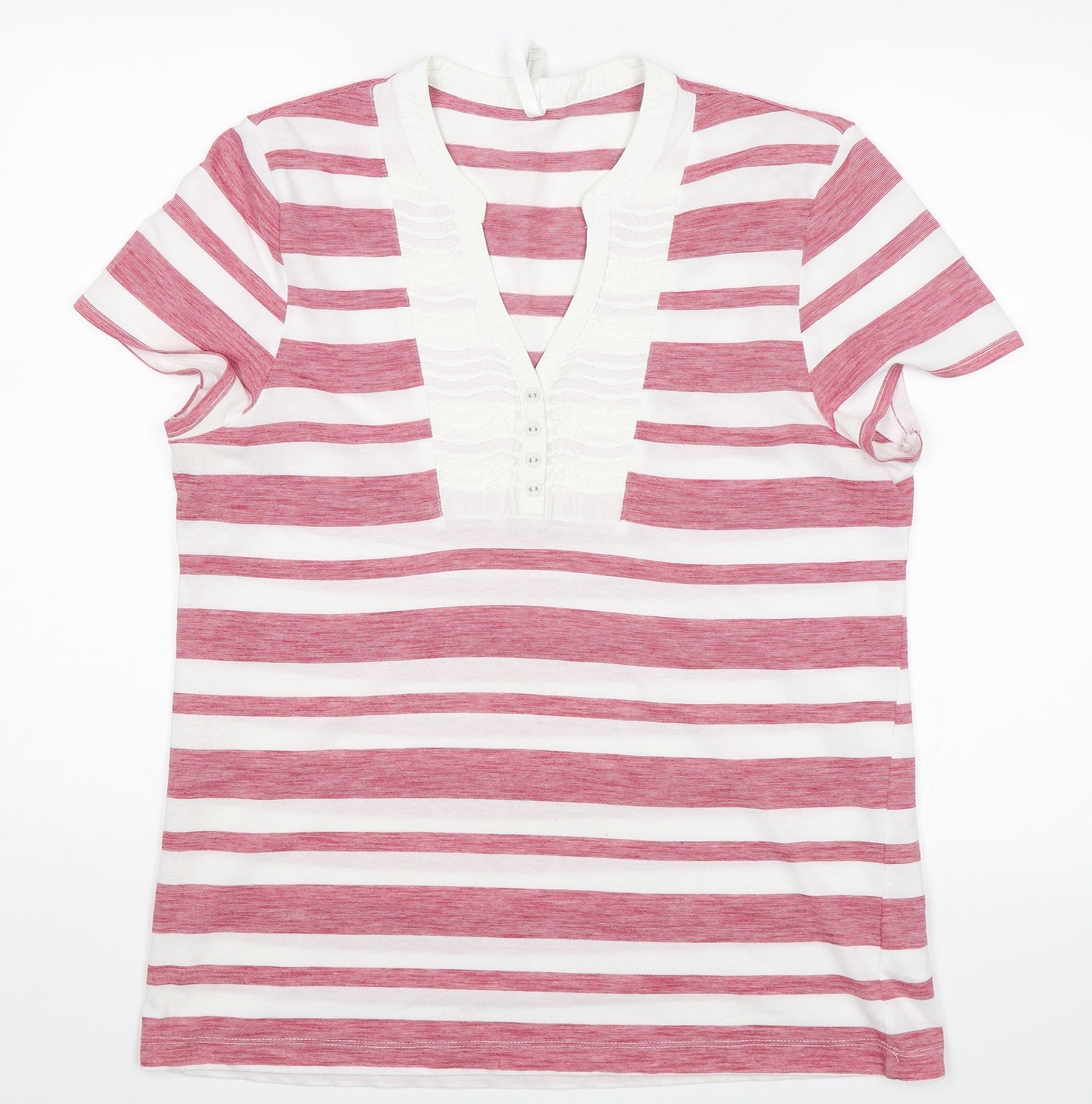 BM Womens Pink Striped  Basic T-Shirt Size 20