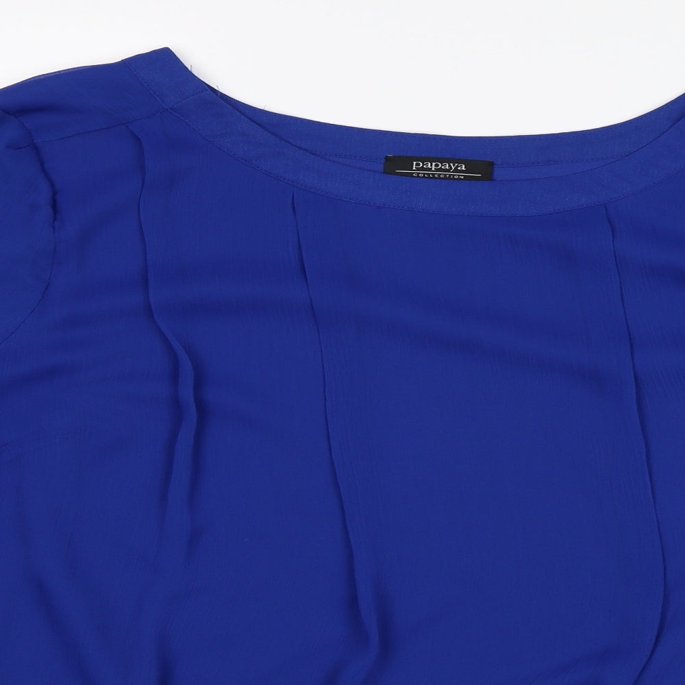 Papaya Womens Blue   Basic Blouse Size 18