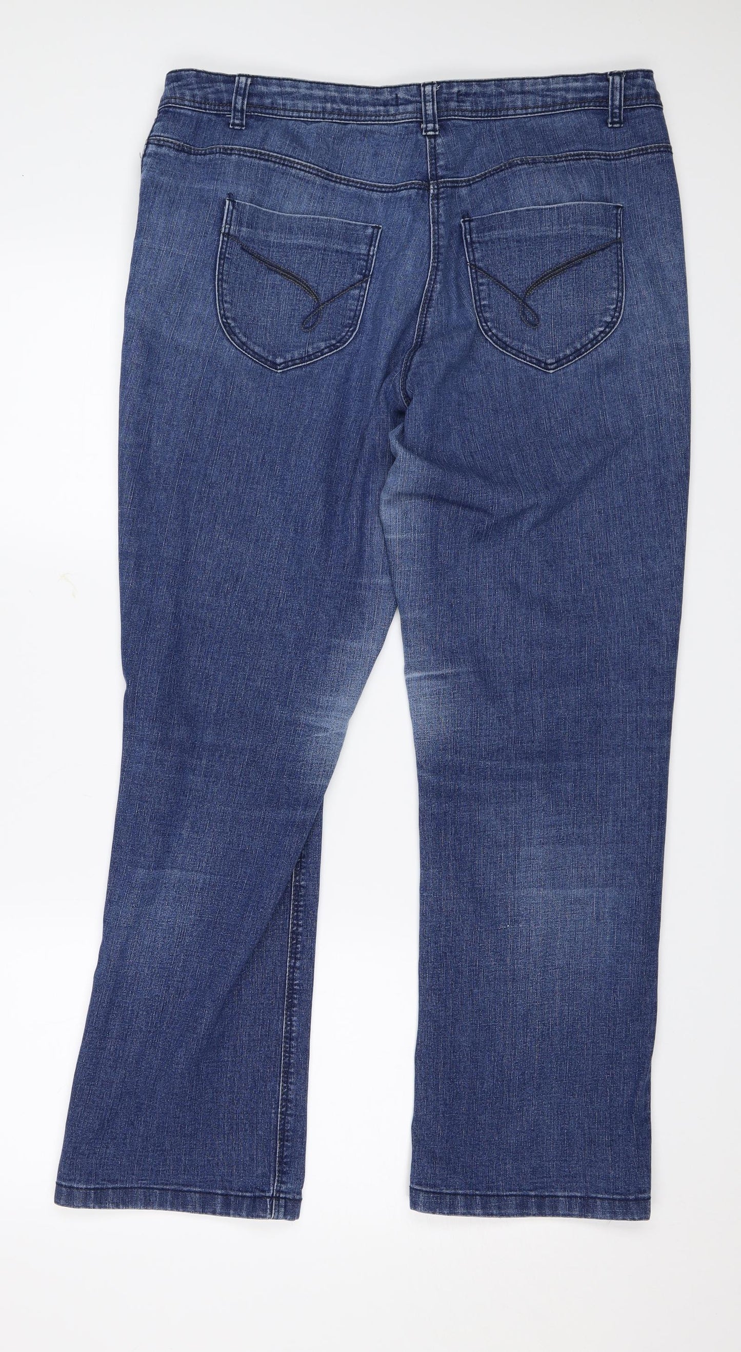Preworn Womens Blue  Denim Bootcut Jeans Size 14 L28 in