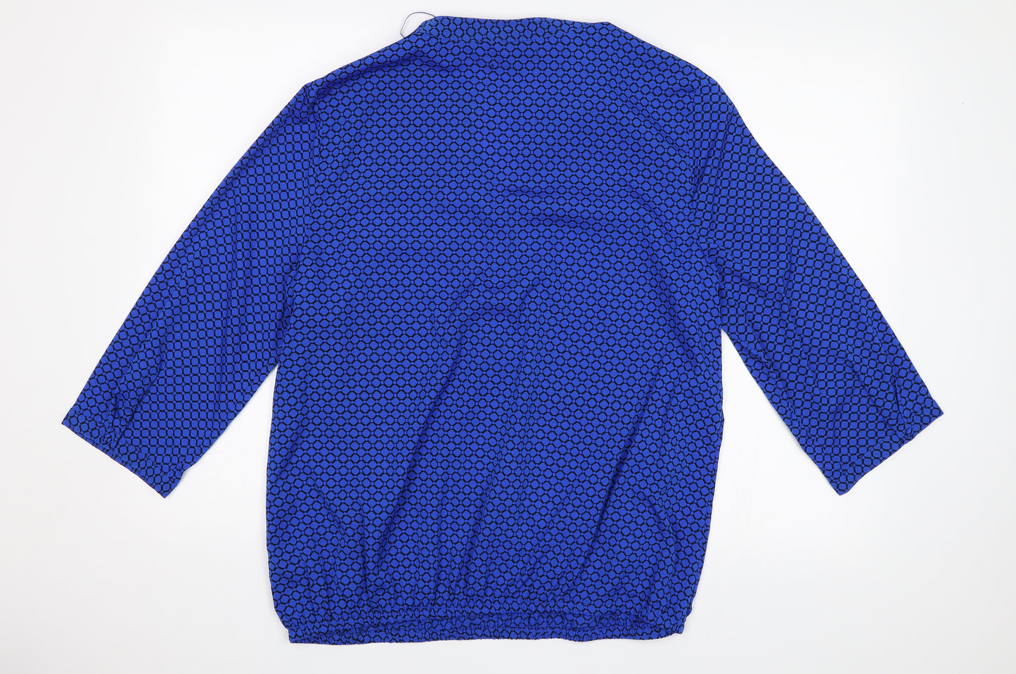 Debenhams Womens Blue Geometric  Basic Blouse Size 18
