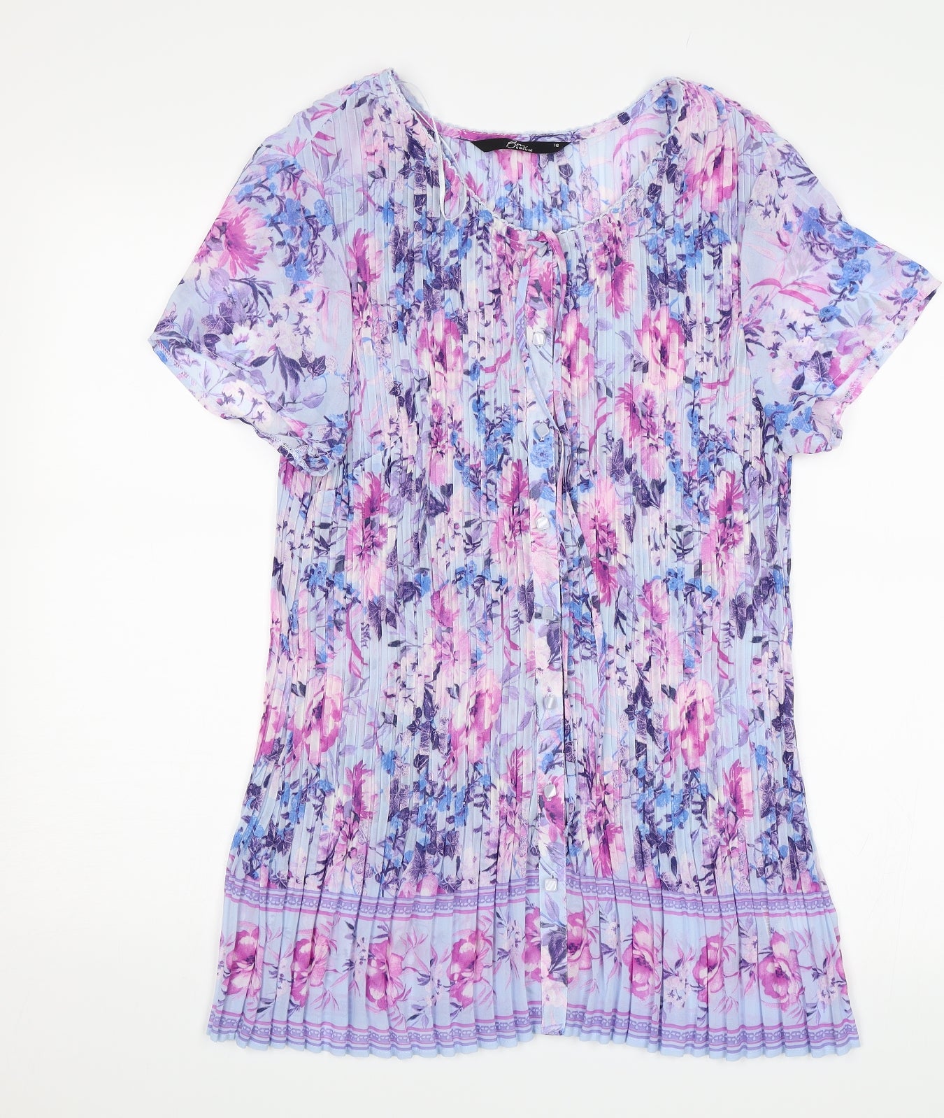 Bonmarché Womens Purple Floral  Basic Blouse Size 16