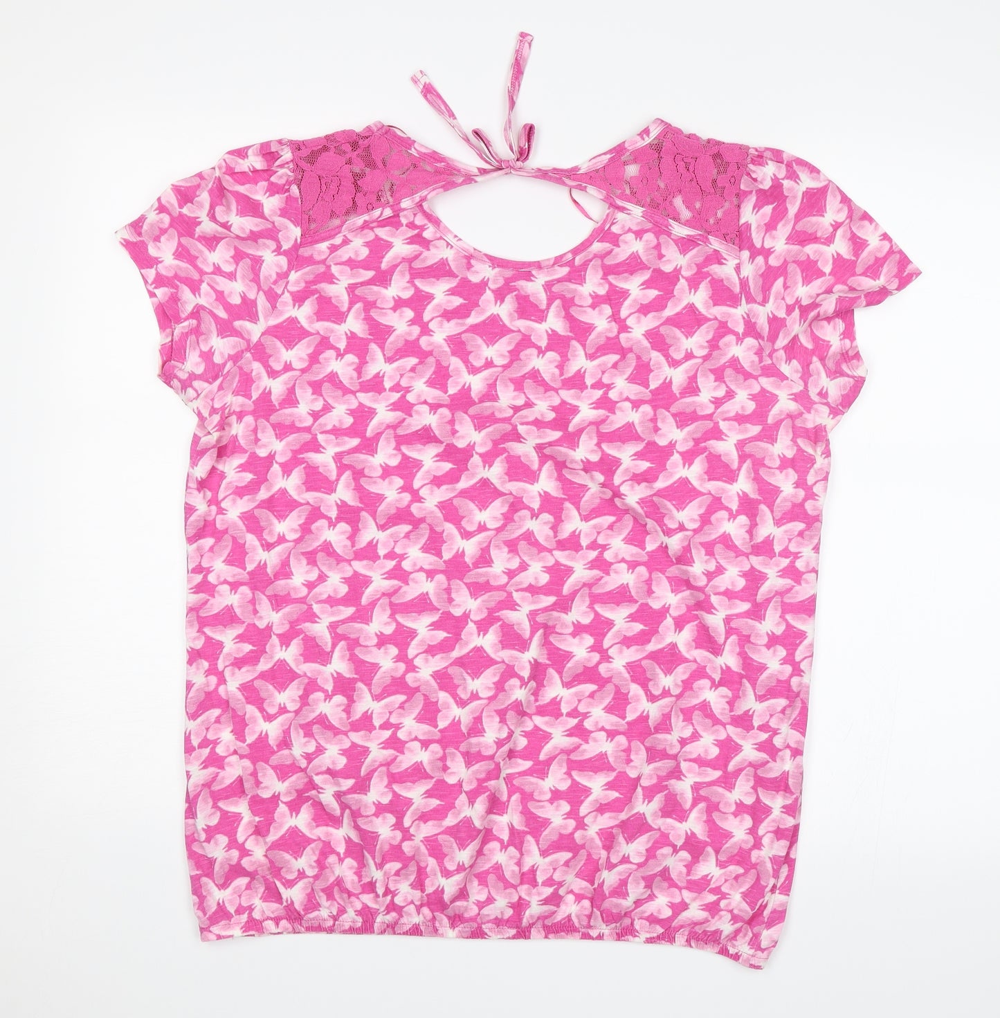 TU Womens Pink   Basic Blouse Size 18  - Butterflies