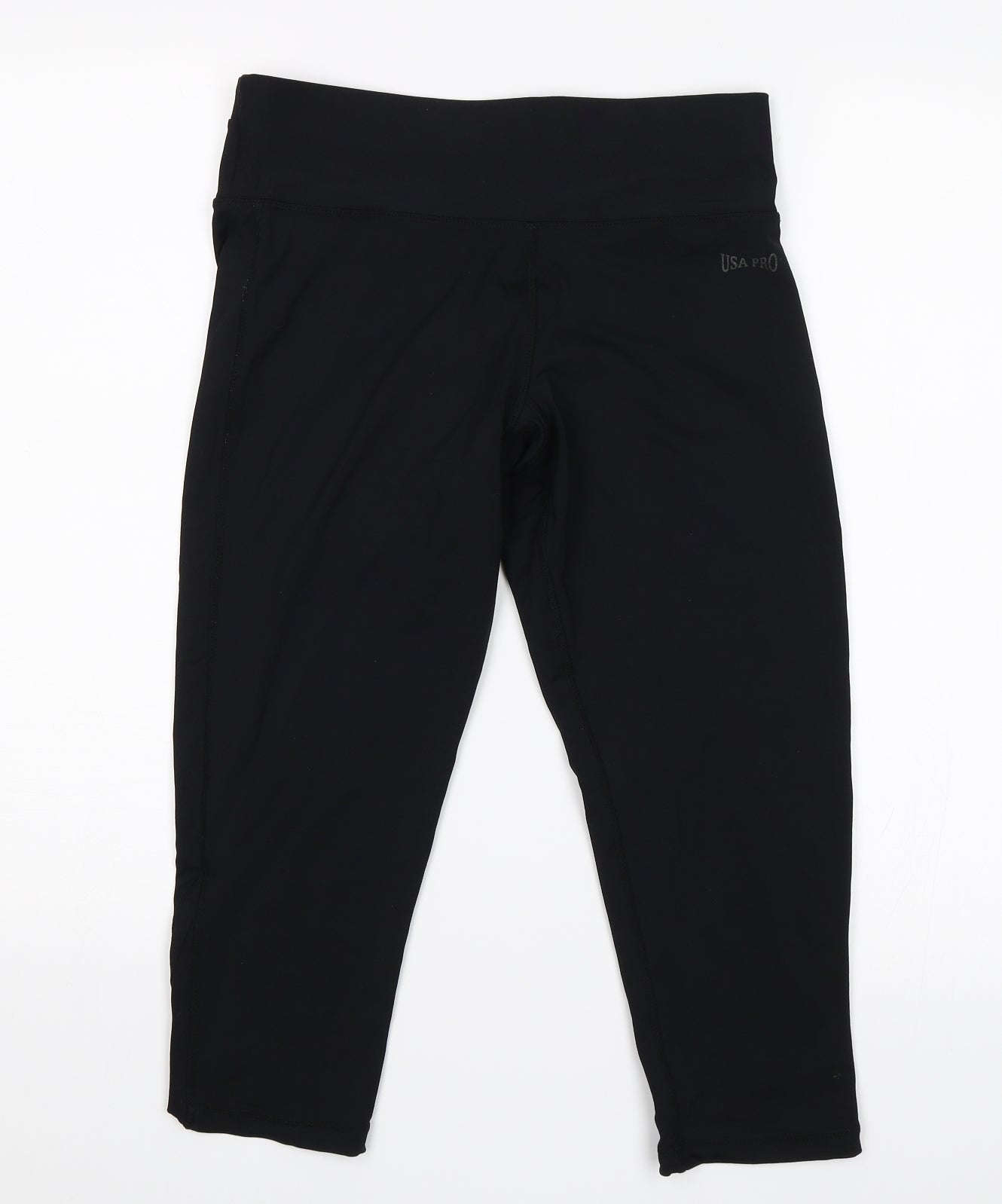 USA Pro Womens Black   Cropped Leggings Size 10 L18 in
