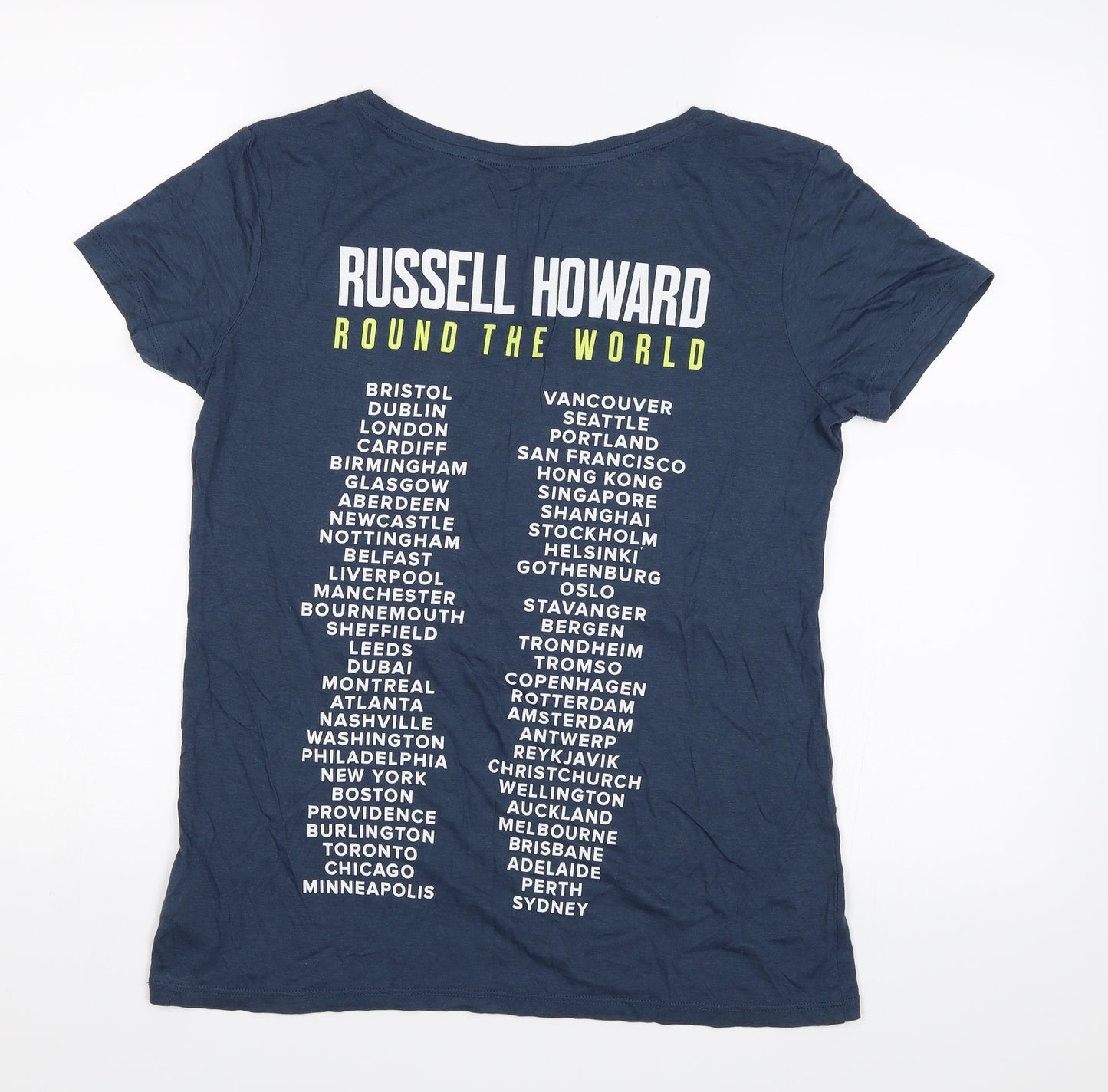 Preworn Womens Blue   Basic T-Shirt Size M  - Russell Howard