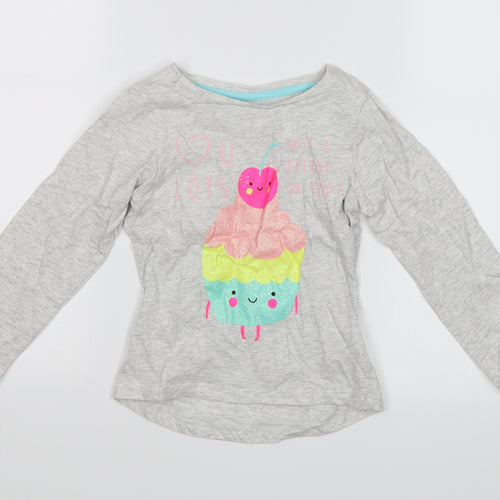 Preworn Girls Grey   Jersey T-Shirt Size 2-3 Years  - Love you lots