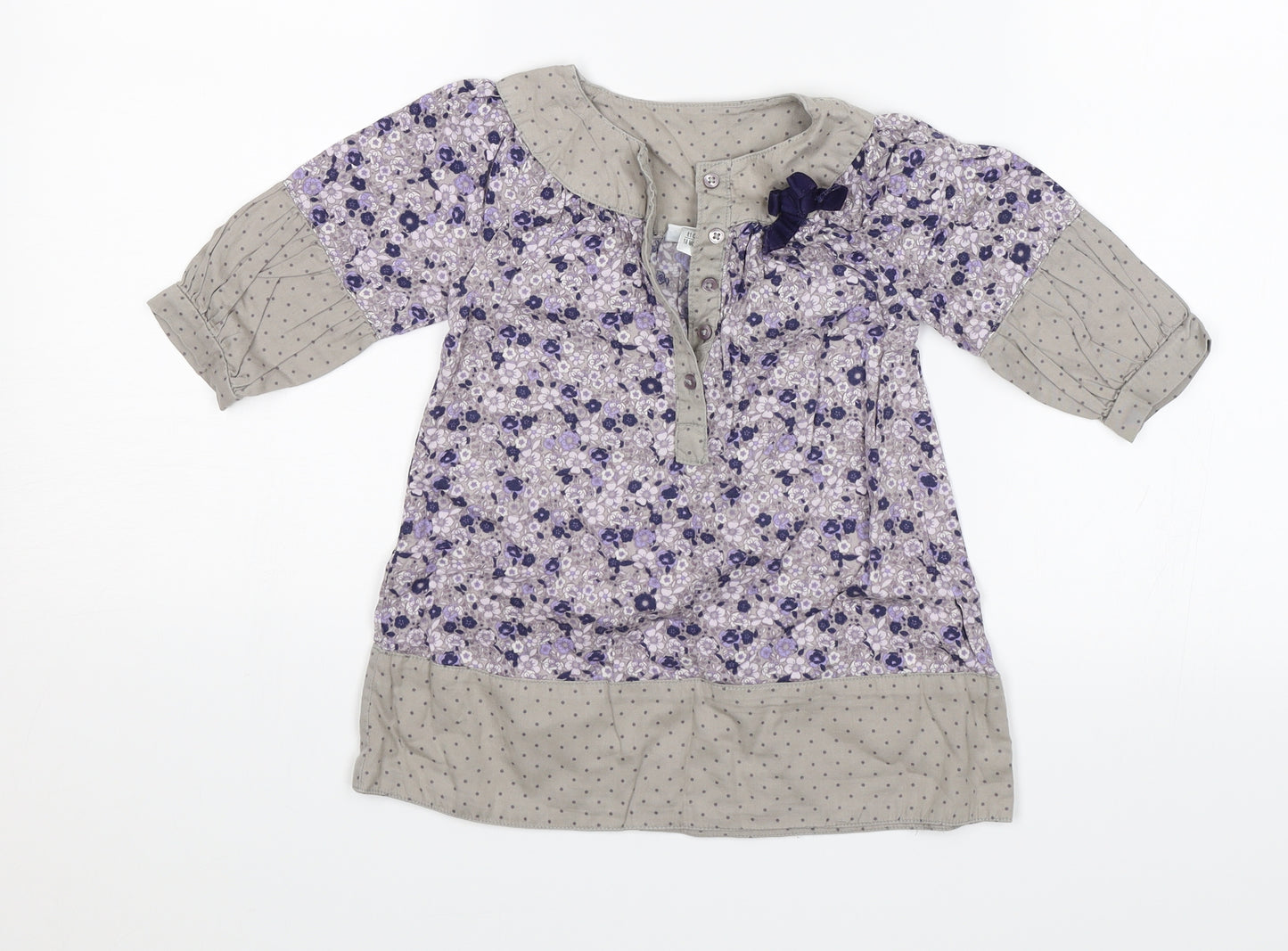 Vertbaudet Baby Purple Floral  Shift  Size 18 Months