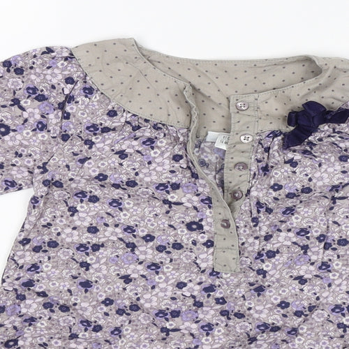 Vertbaudet Baby Purple Floral  Shift  Size 18 Months