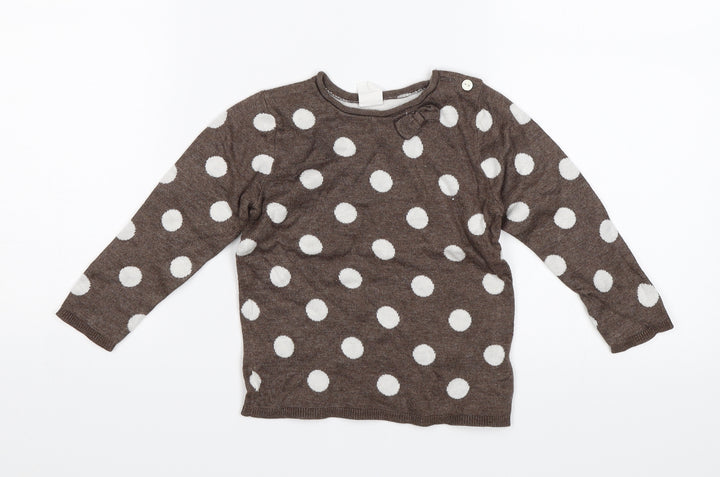 H&M Baby Brown Polka Dot  Pullover Jumper Size 12-18 Months
