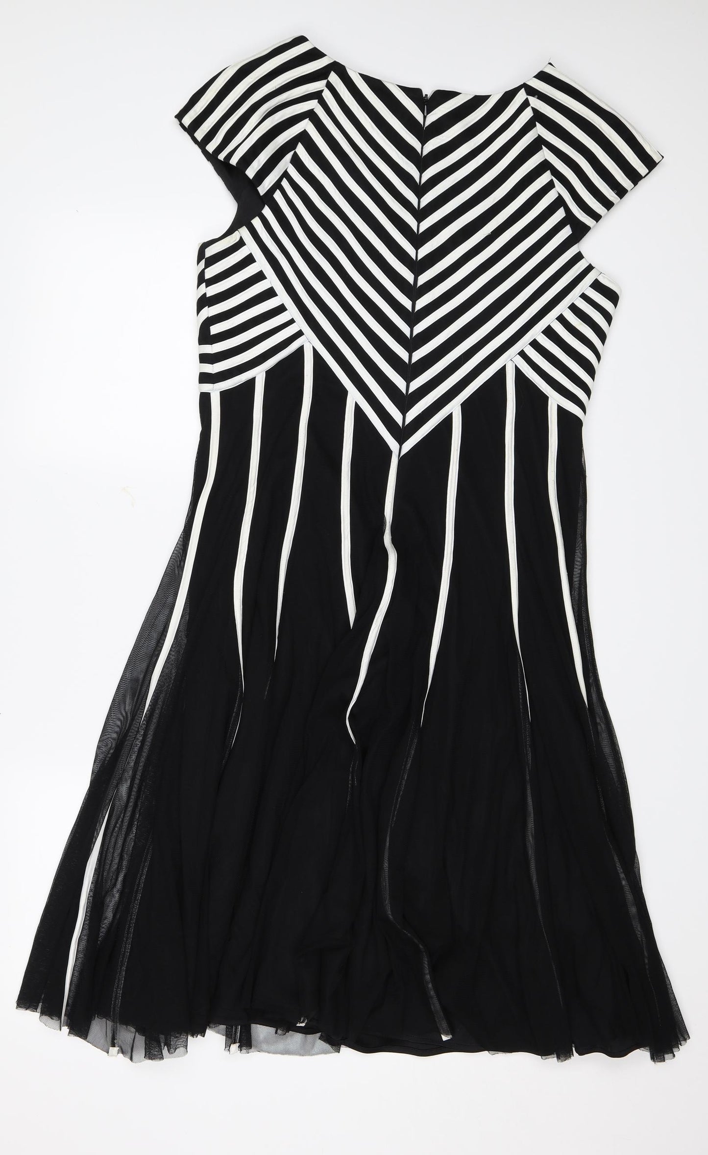 Jacques Vert Womens Black Striped  Shift  Size 14