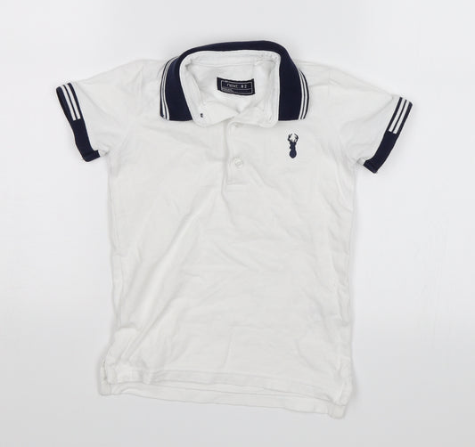 Front view of Next boys’ white basic polo, size 3, years