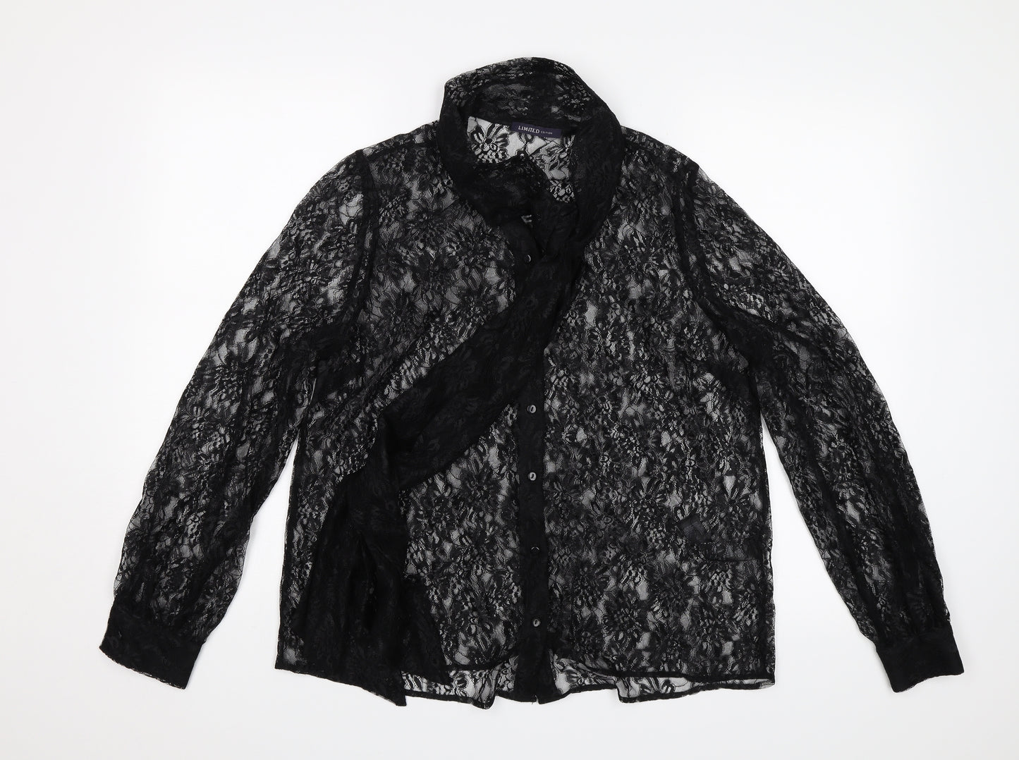 M&S Womens Black Floral  Basic Blouse Size 14