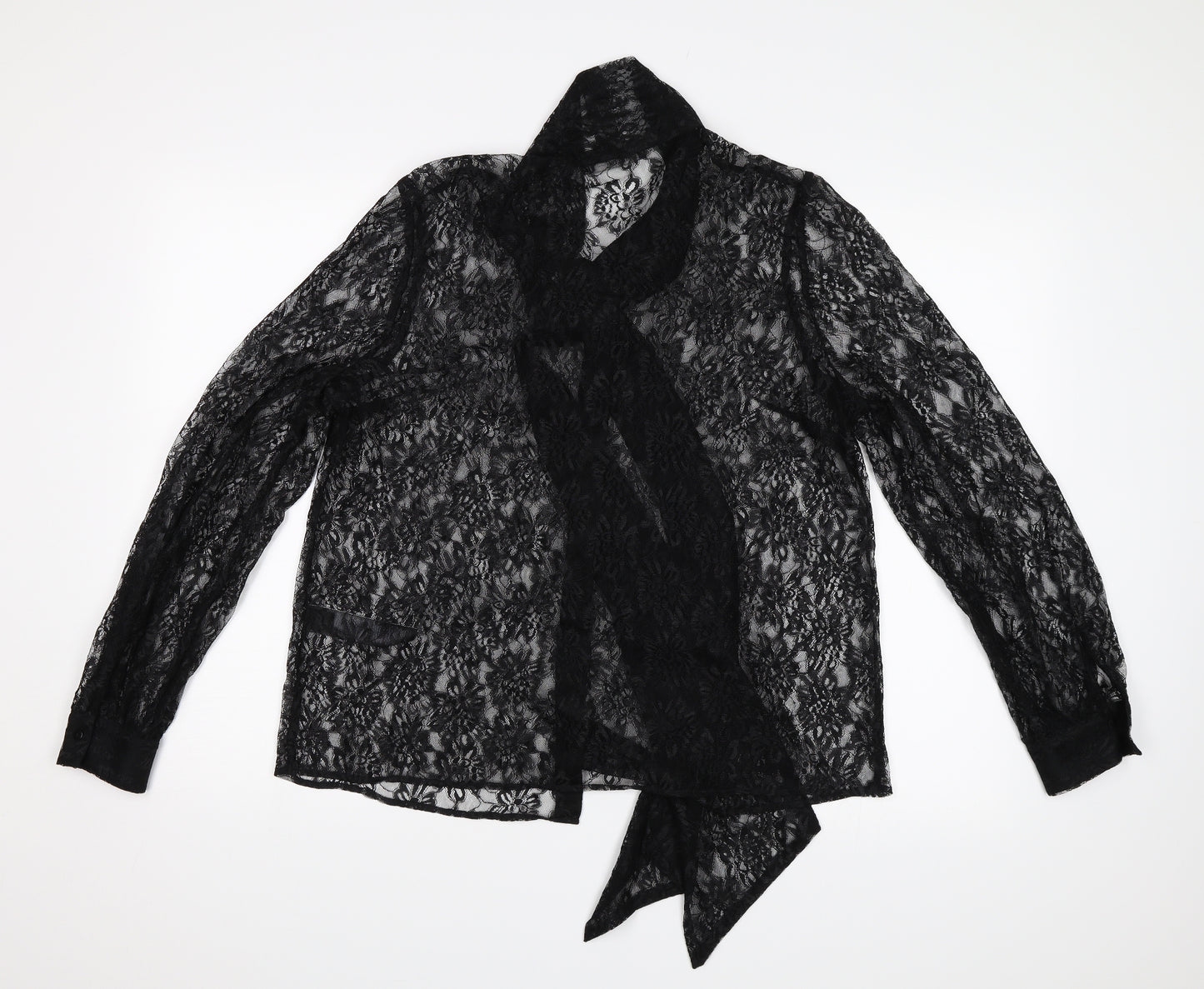 M&S Womens Black Floral  Basic Blouse Size 14