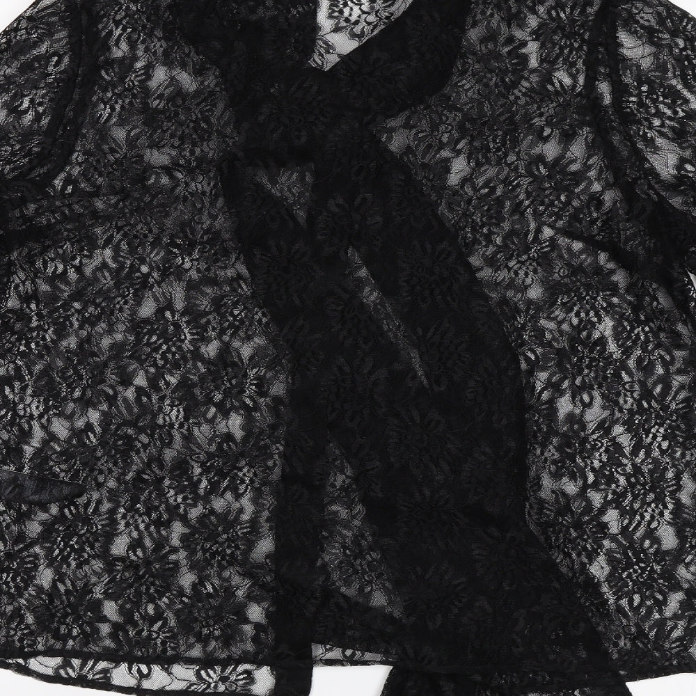 M&S Womens Black Floral  Basic Blouse Size 14