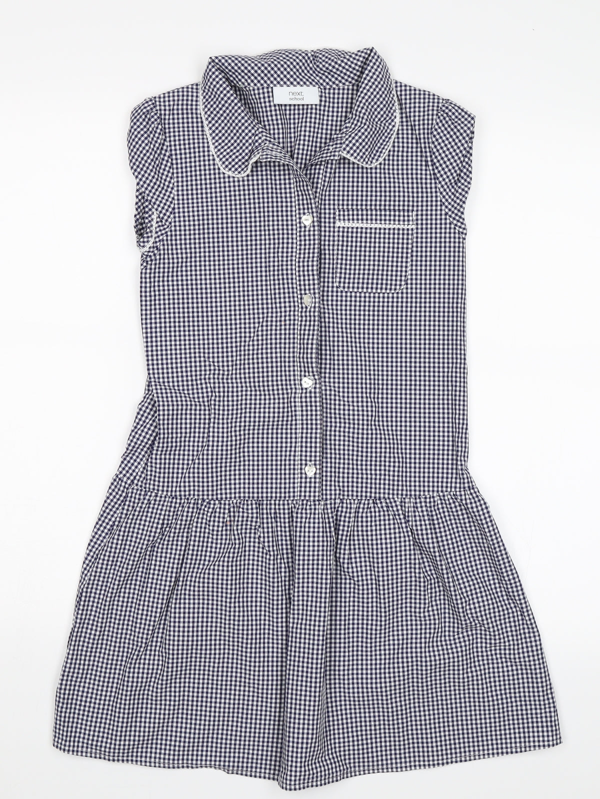 NEXT Girls Blue Check  Shift  Size 10 Years  - School