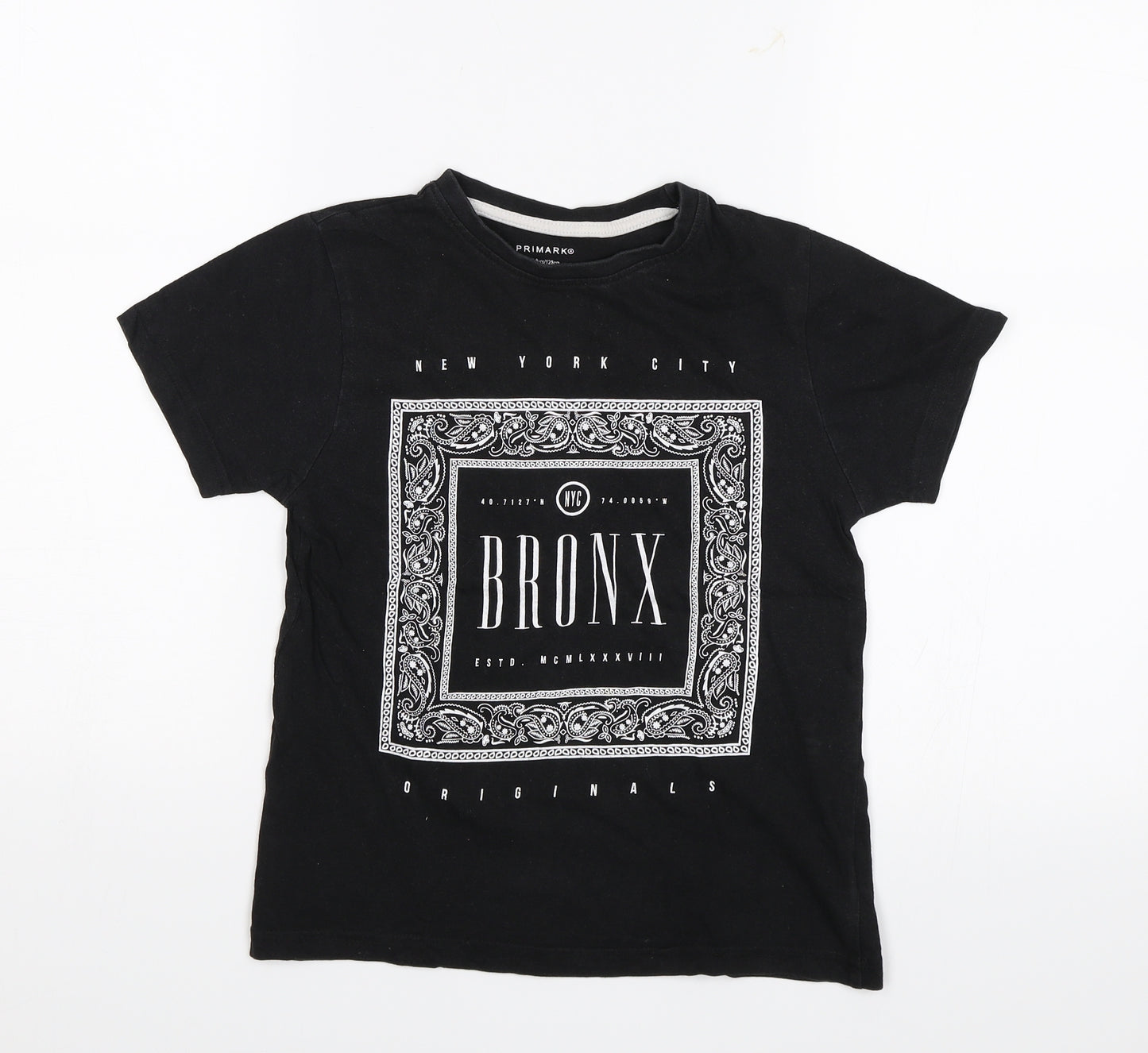Primark Boys Black   Basic T-Shirt Size 7-8 Years  - New York City Bronx