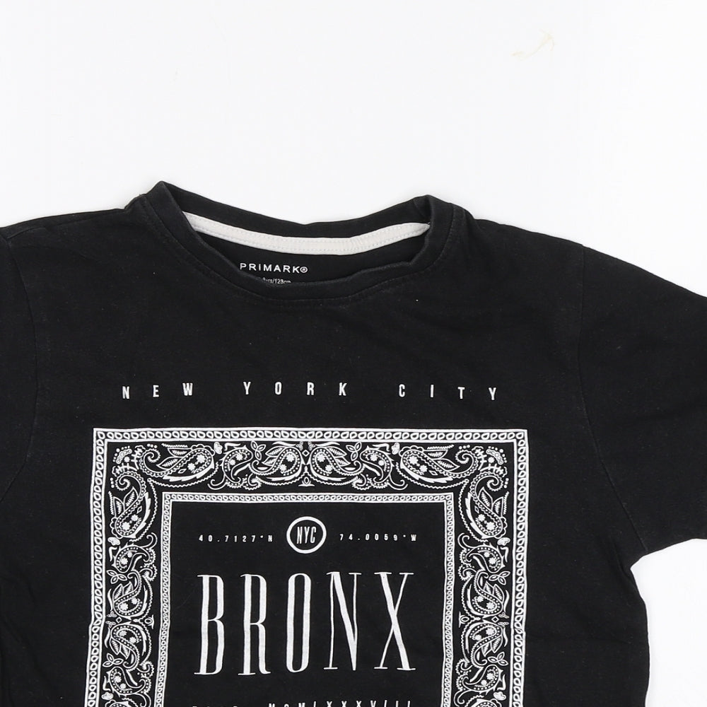 Primark Boys Black   Basic T-Shirt Size 7-8 Years  - New York City Bronx