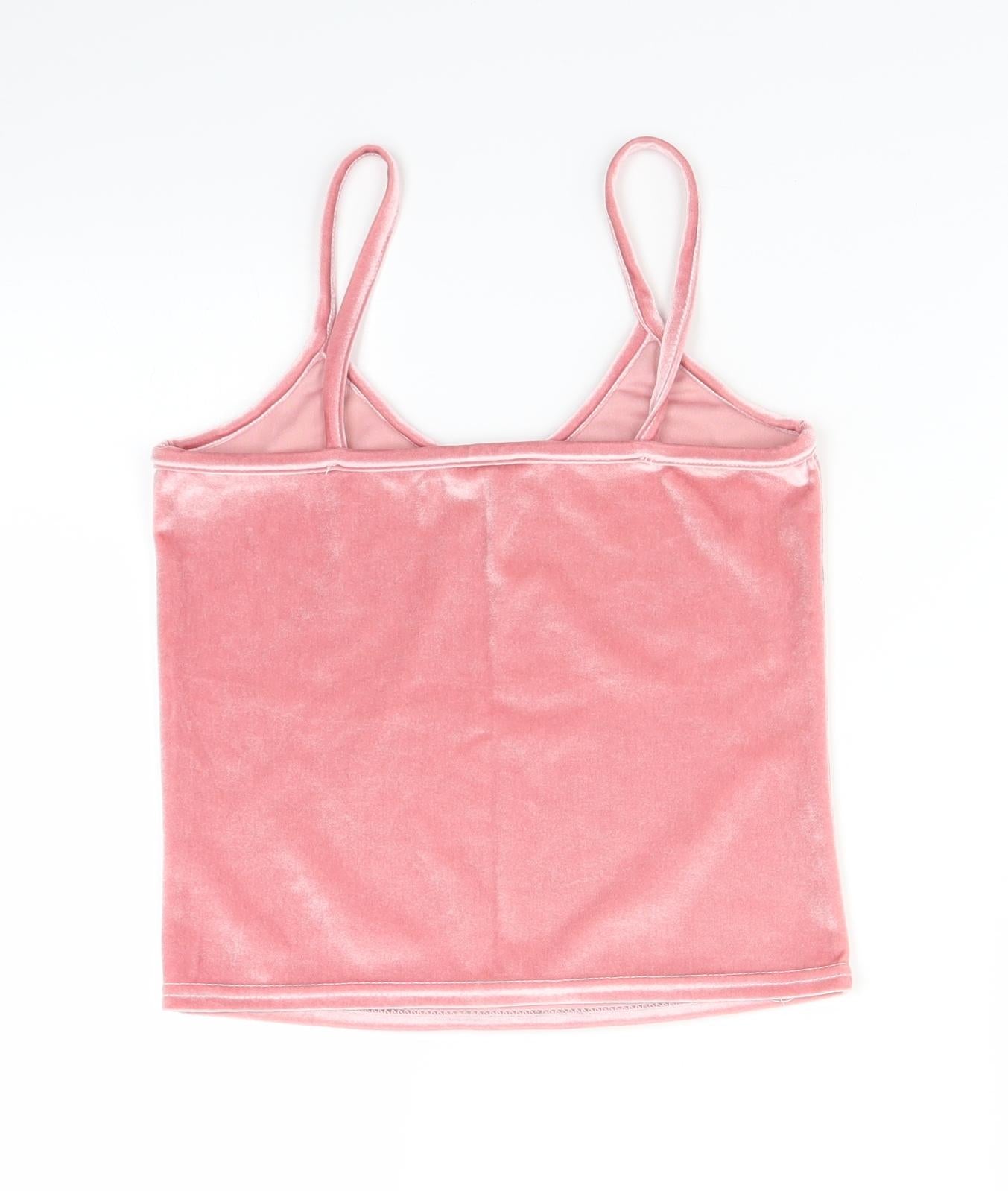 Preworn Womens Pink  Velvet Basic Tank Size S