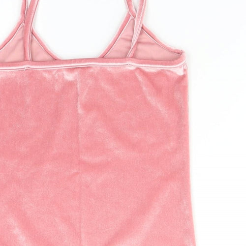 Preworn Womens Pink  Velvet Basic Tank Size S