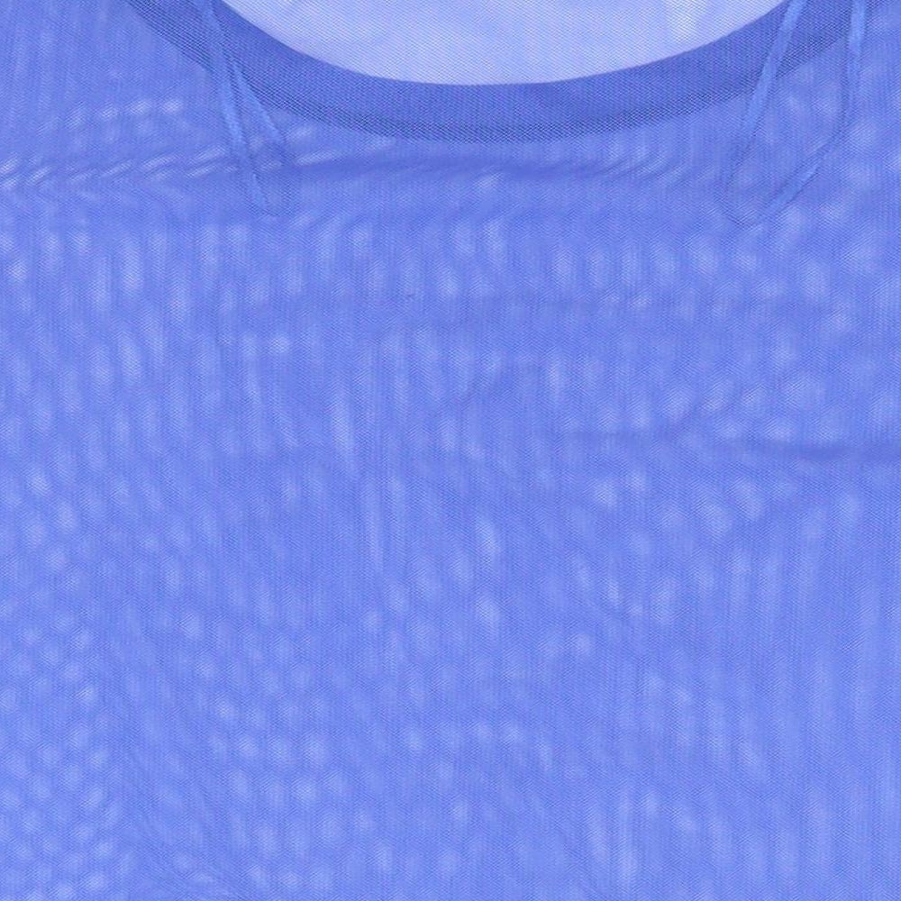 Select Womens Blue  Mesh Cropped T-Shirt Size 10