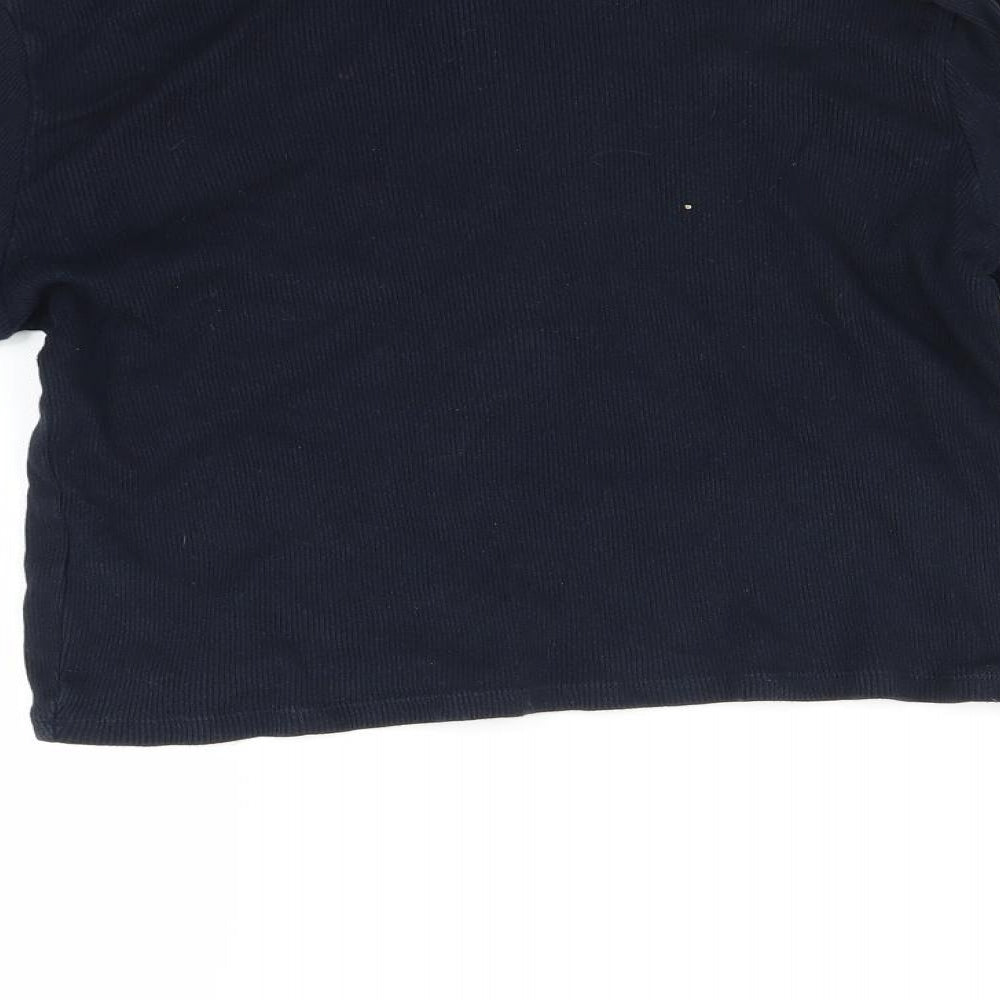 Topshop Womens Blue   Cropped T-Shirt Size 16