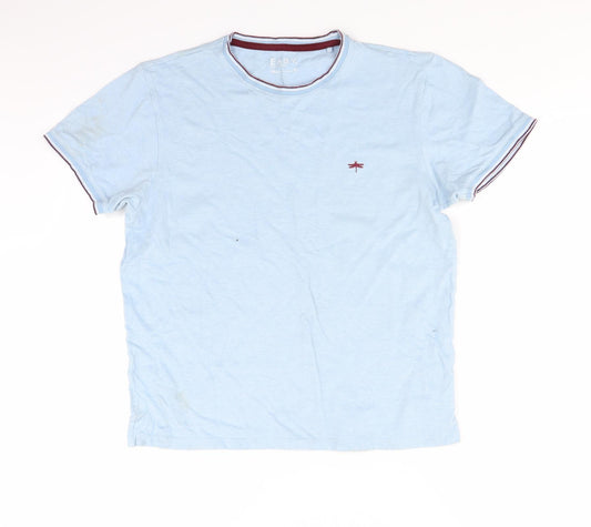 Front view of Easy men’s blue t-shirt, size M