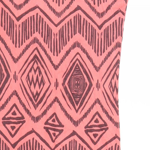 Miso Womens Pink Geometric  T-Shirt Dress  Size 8