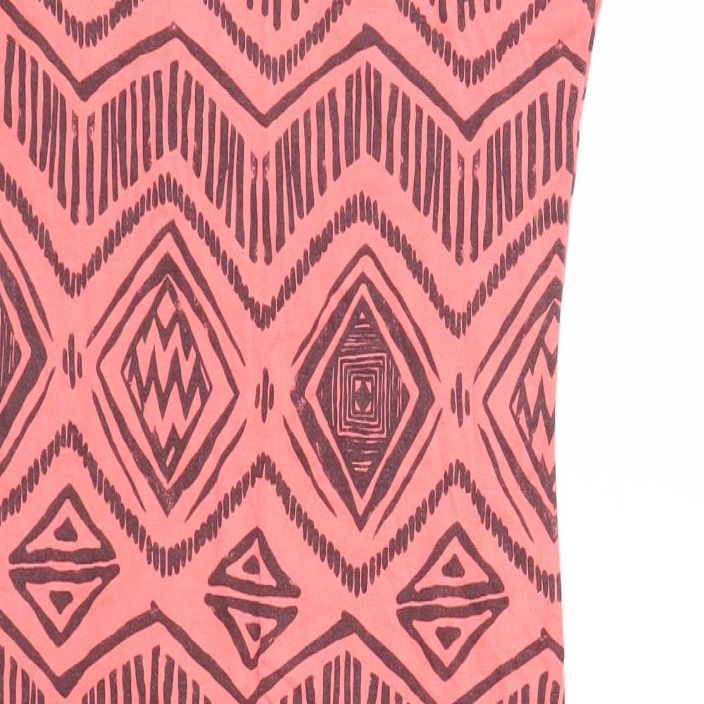 Miso Womens Pink Geometric  T-Shirt Dress  Size 8