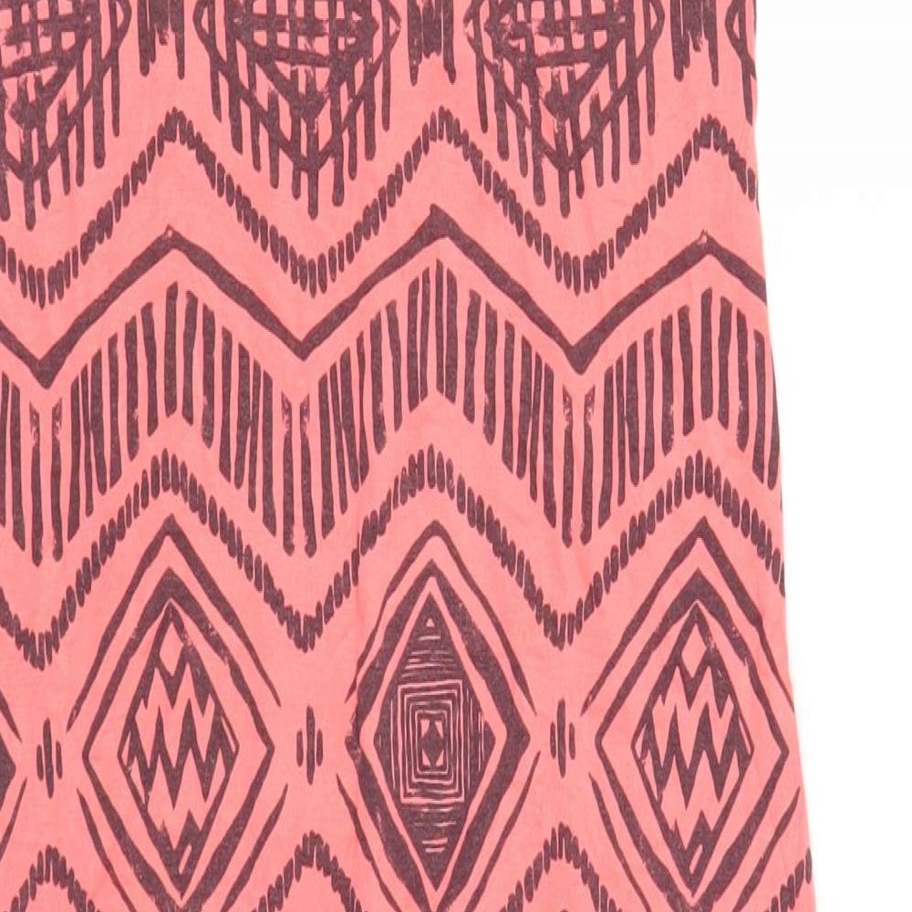 Miso Womens Pink Geometric  T-Shirt Dress  Size 8