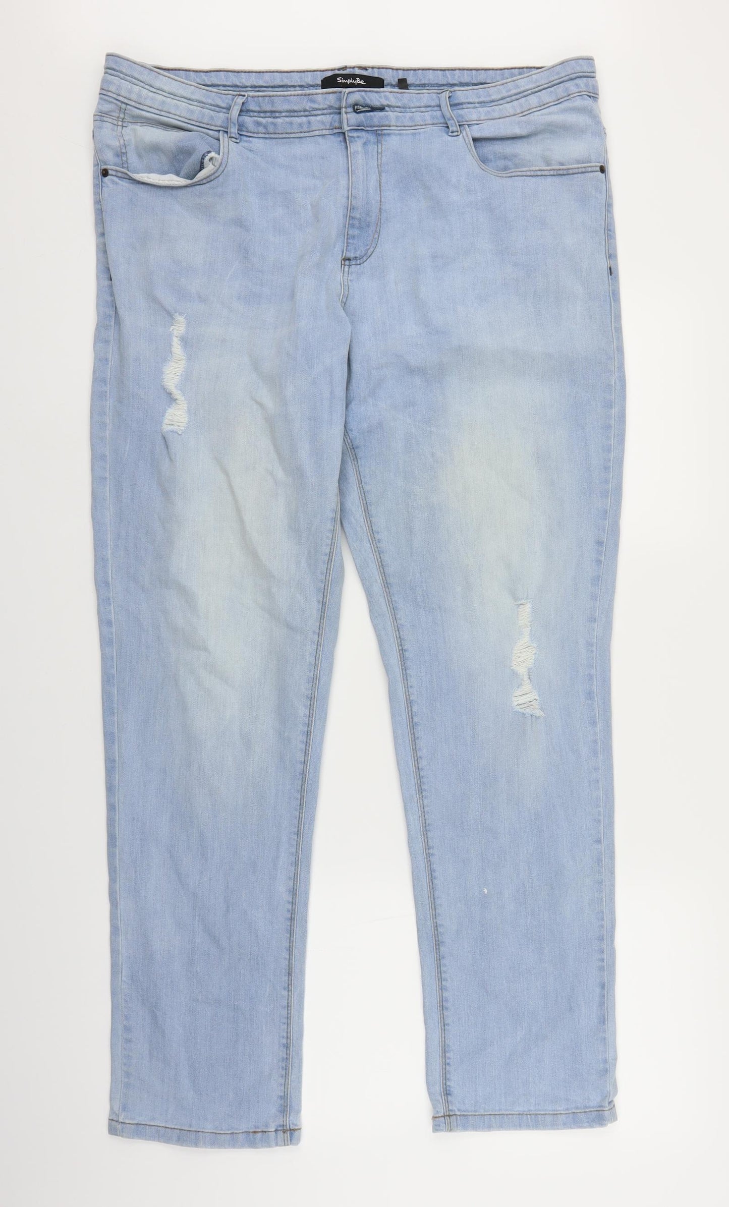 Simply Be Womens Blue  Denim Straight Jeans Size 16 L29 in