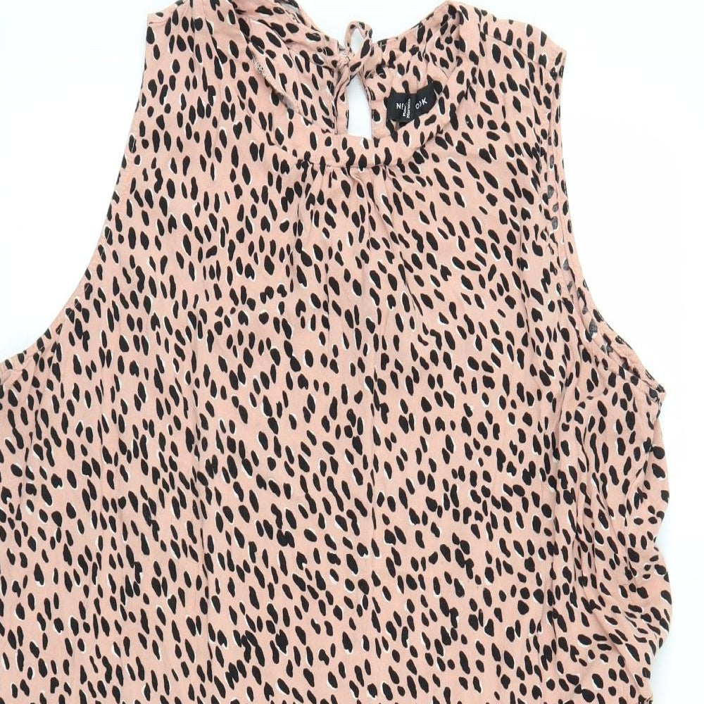 New Look Womens Pink Polka Dot  Sheath  Size 18