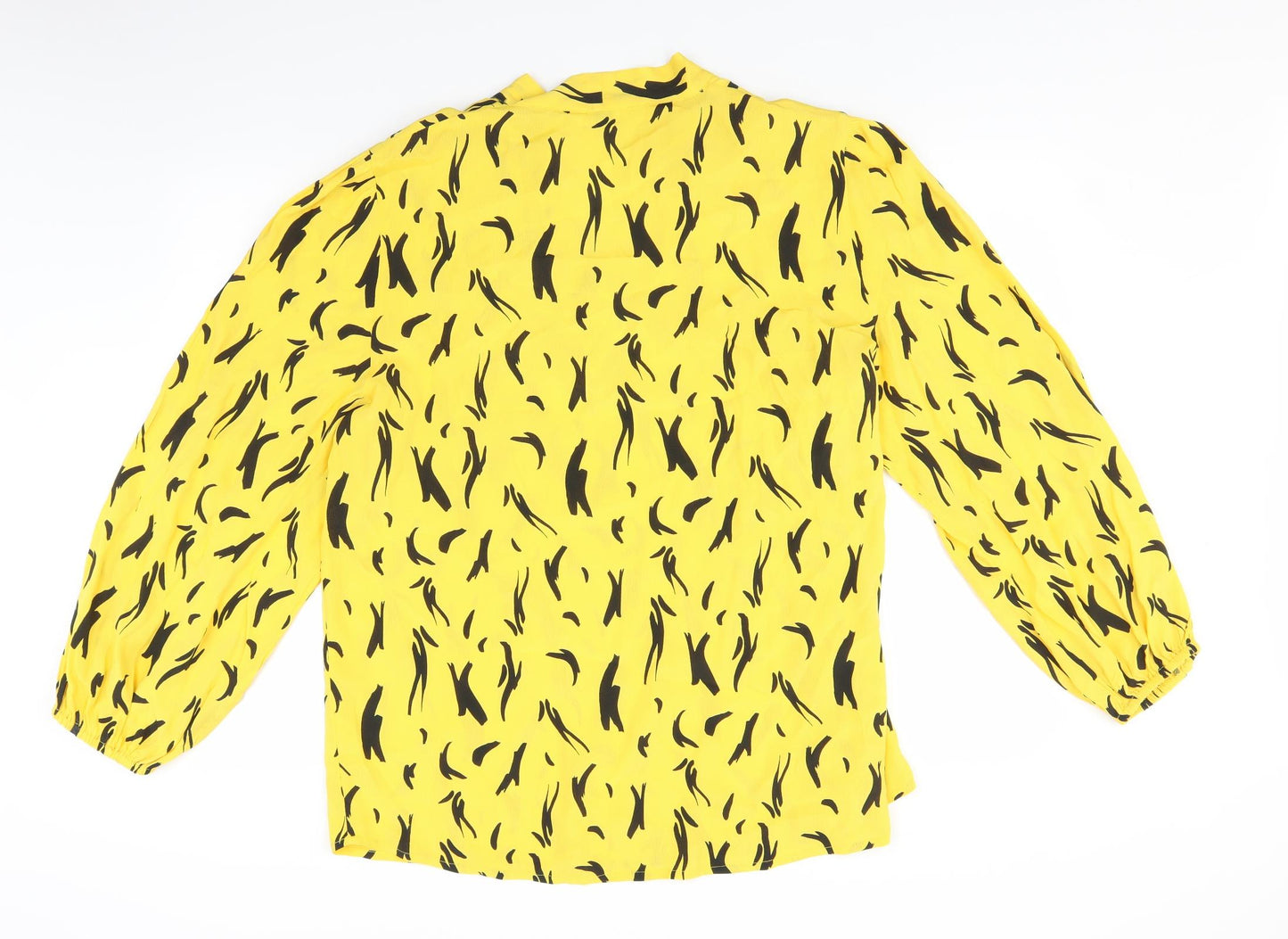 River Island Womens Yellow Geometric  Basic Blouse Size 18