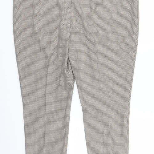F&F Womens Brown Houndstooth  Trousers  Size 20 L25 in