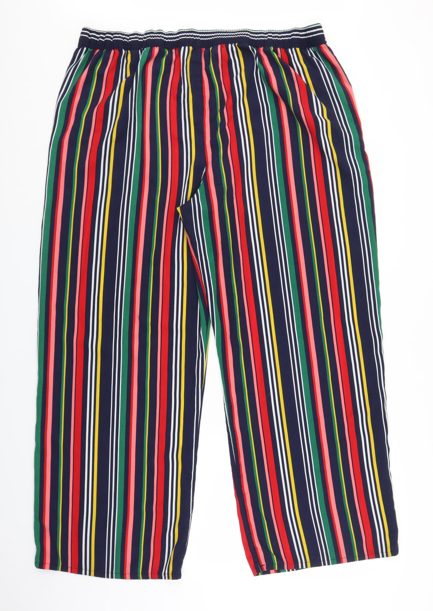 Papaya Womens Blue Striped  Trousers  Size 18 L29 in
