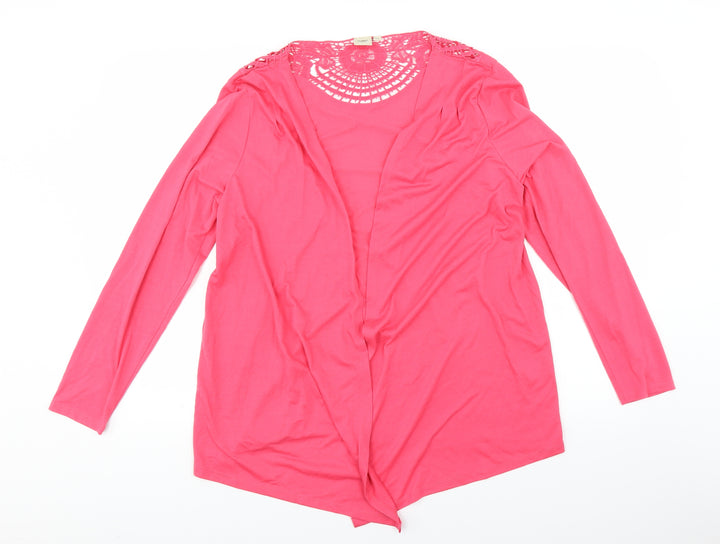 Cotton Traders Womens Pink   Cardigan Jumper Size 14