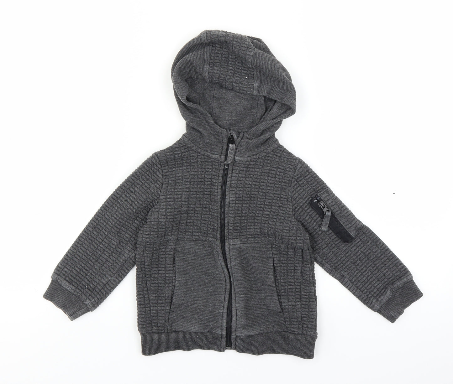 Nutmeg Boys Grey   Full Zip Hoodie Size 2-3 Years