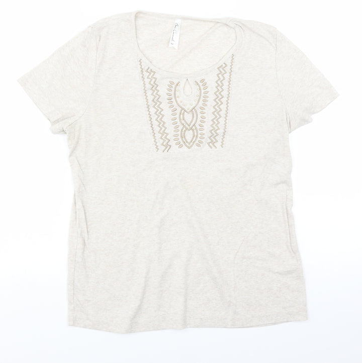 BM Womens Beige   Basic T-Shirt Size M