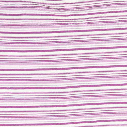 BM Womens Purple Striped Knit Cardigan Jumper Size M