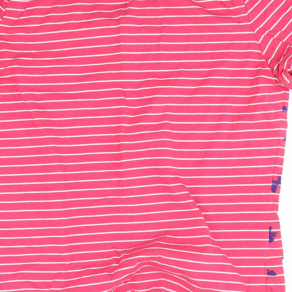 Bonmarché Womens Pink Striped  Basic T-Shirt Size 16