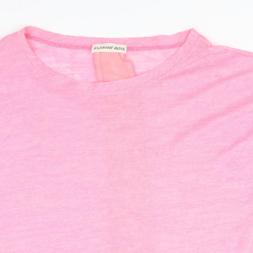 Flamant Rose Womens Pink   Basic T-Shirt Size L