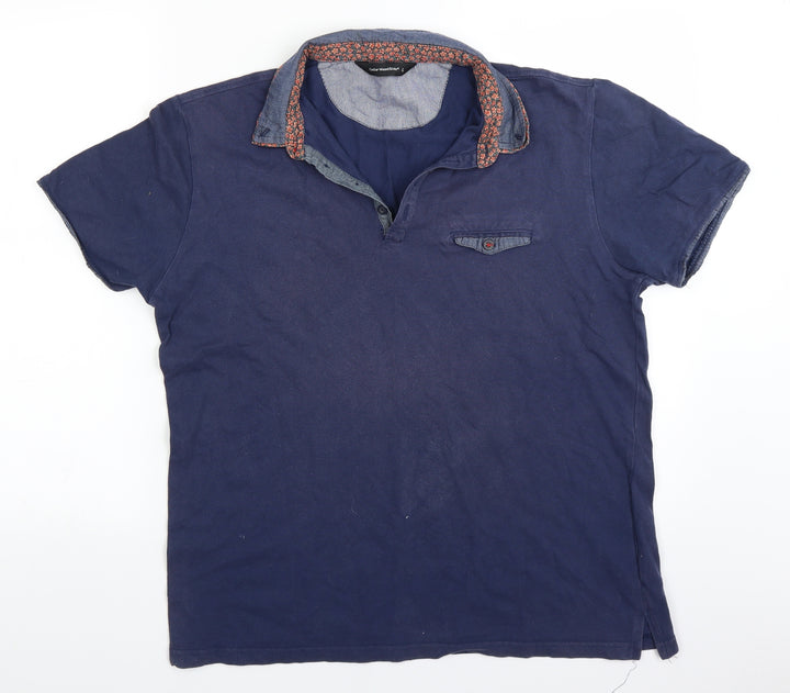 Cedar Wood State Mens Blue Polo Size L