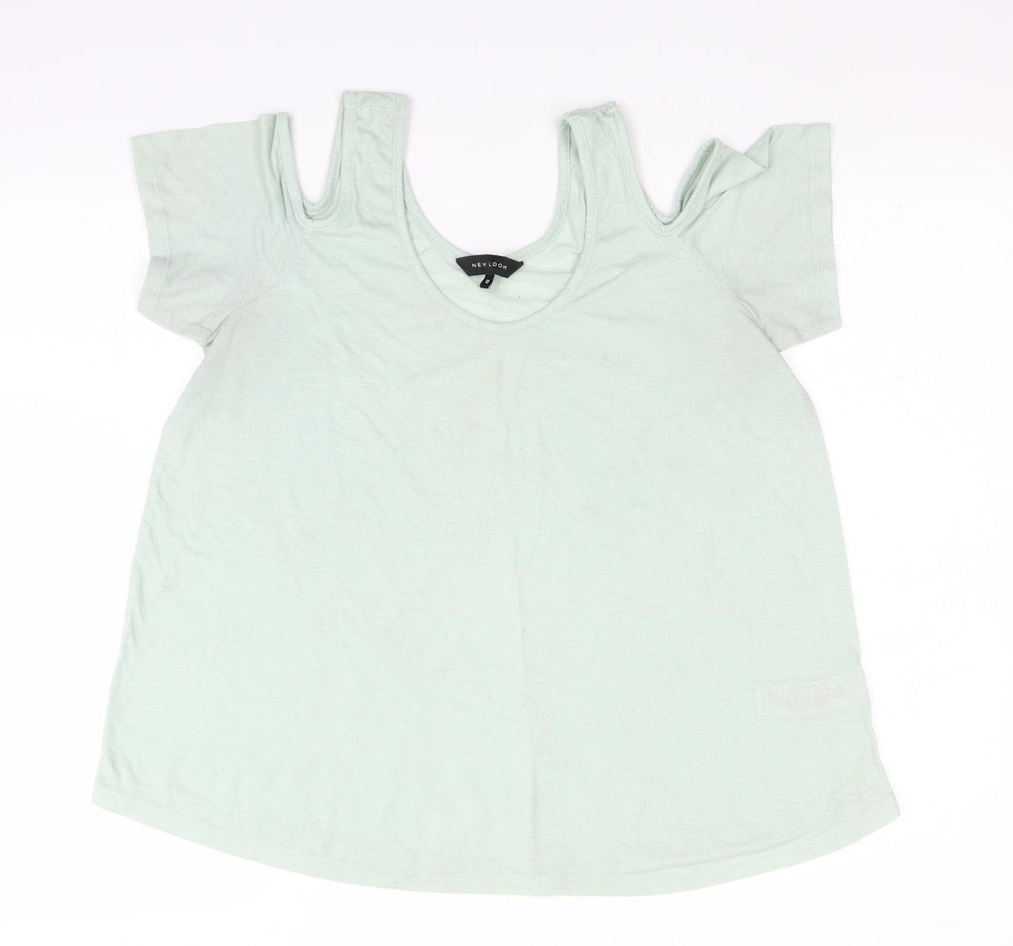 New Look Womens Green   Basic T-Shirt Size 12  - Shoulder cut out