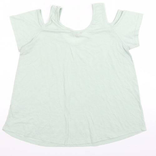 New Look Womens Green   Basic T-Shirt Size 12  - Shoulder cut out