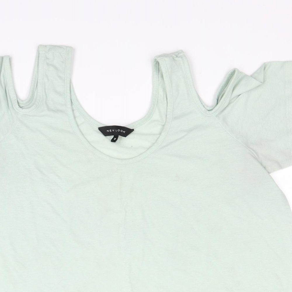 New Look Womens Green   Basic T-Shirt Size 12  - Shoulder cut out