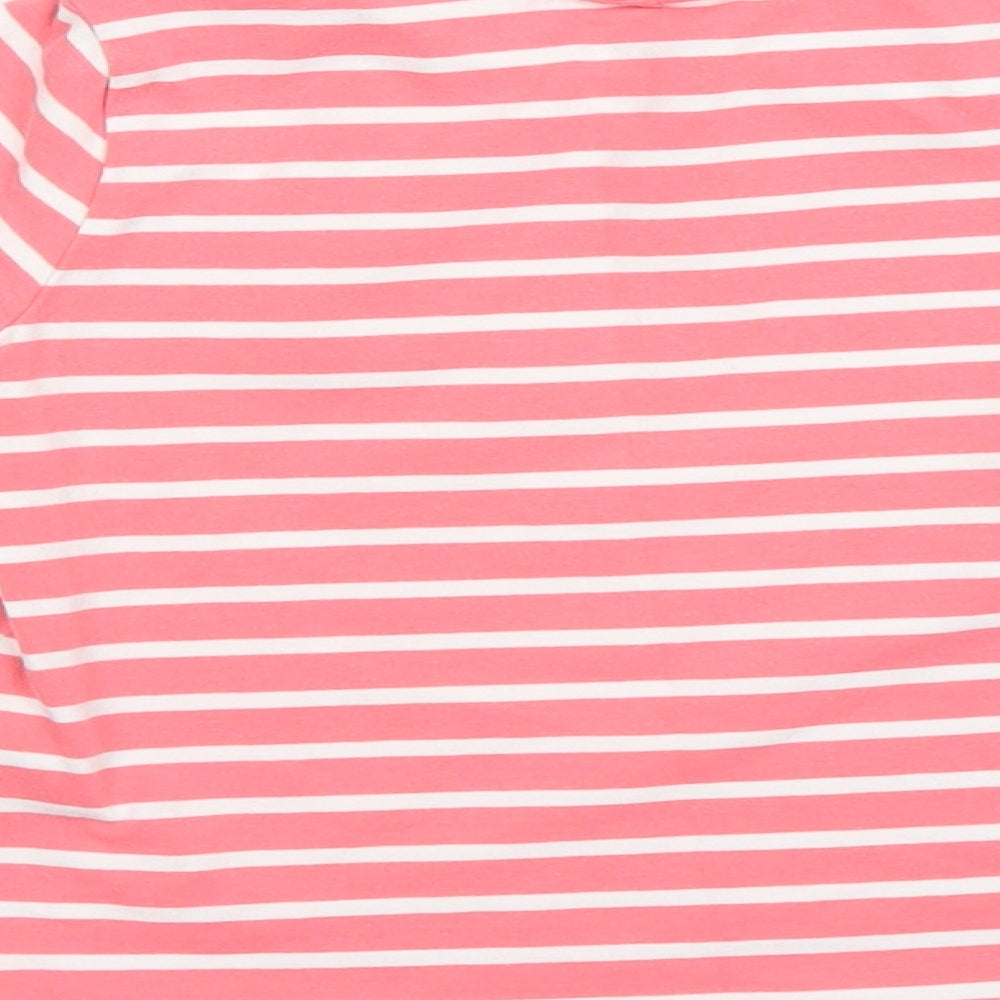 Frugi Girls Pink Striped  Basic T-Shirt Size 2-3 Years  - seagull