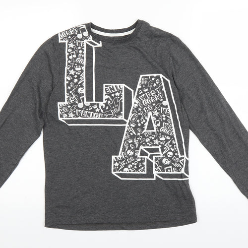 Primark Boys Grey   Basic T-Shirt Size 10-11 Years  - la