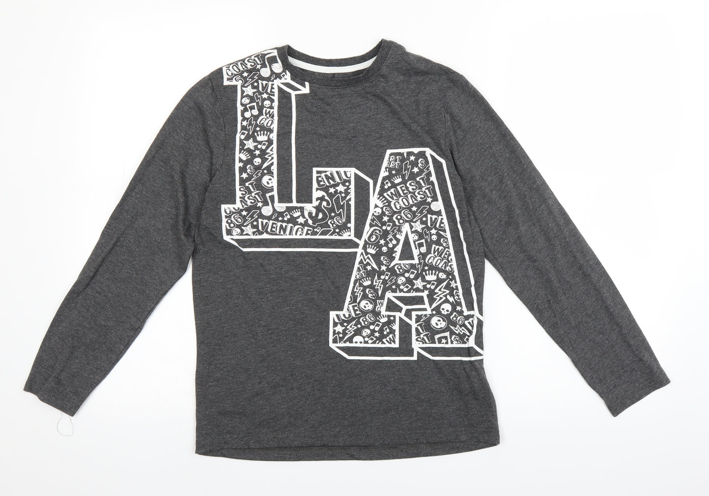 Primark Boys Grey   Basic T-Shirt Size 10-11 Years  - la